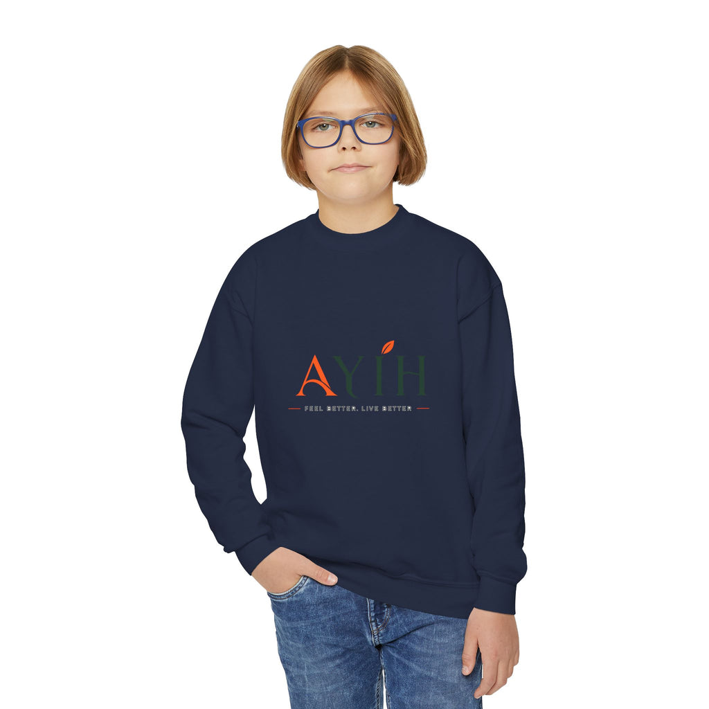 Big Kids Crewneck Sweatshirt — AYÍH Logo Pullover (Unisex)