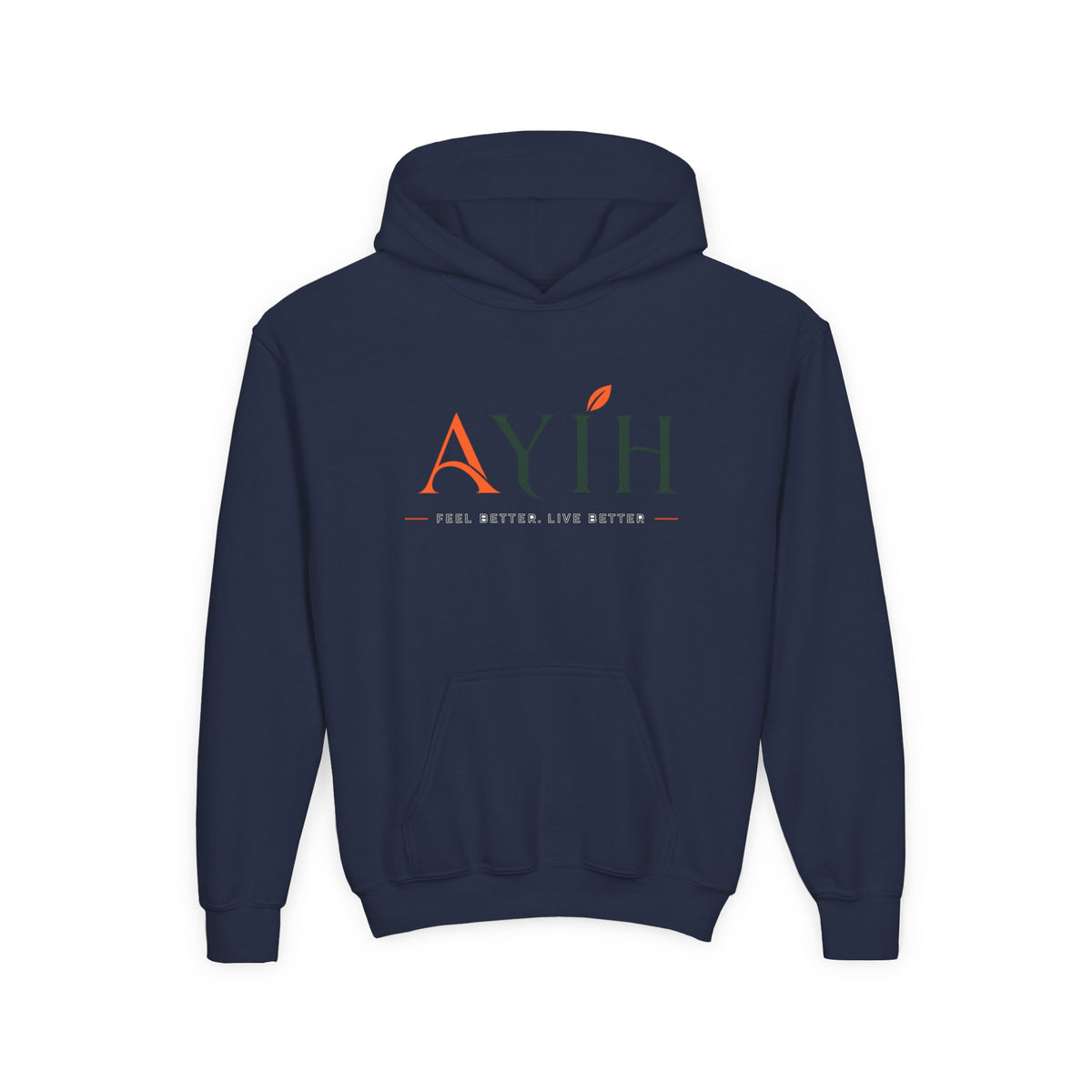 AYIH Logo Hoodie — Kids Unisex Pullover Sweatshirt, Minimal Lifestyle Graphic