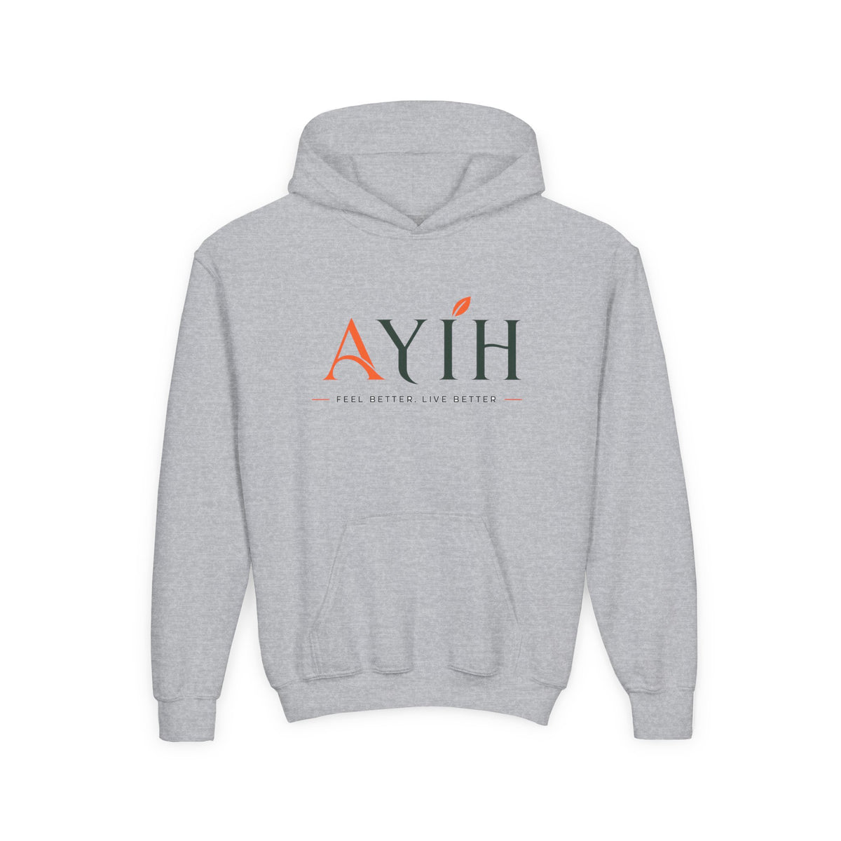 AYIH Logo Hoodie — Kids Unisex Pullover Sweatshirt, Minimal Lifestyle Graphic