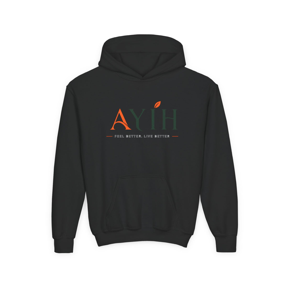 AYIH Logo Hoodie — Kids Unisex Pullover Sweatshirt, Minimal Lifestyle Graphic