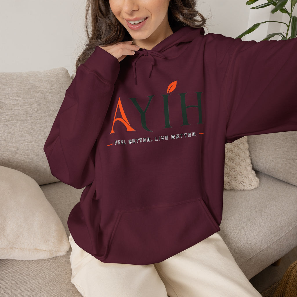 Adult AYIH Logo Hoodie — Feel Better, Live Better Branded Pullover