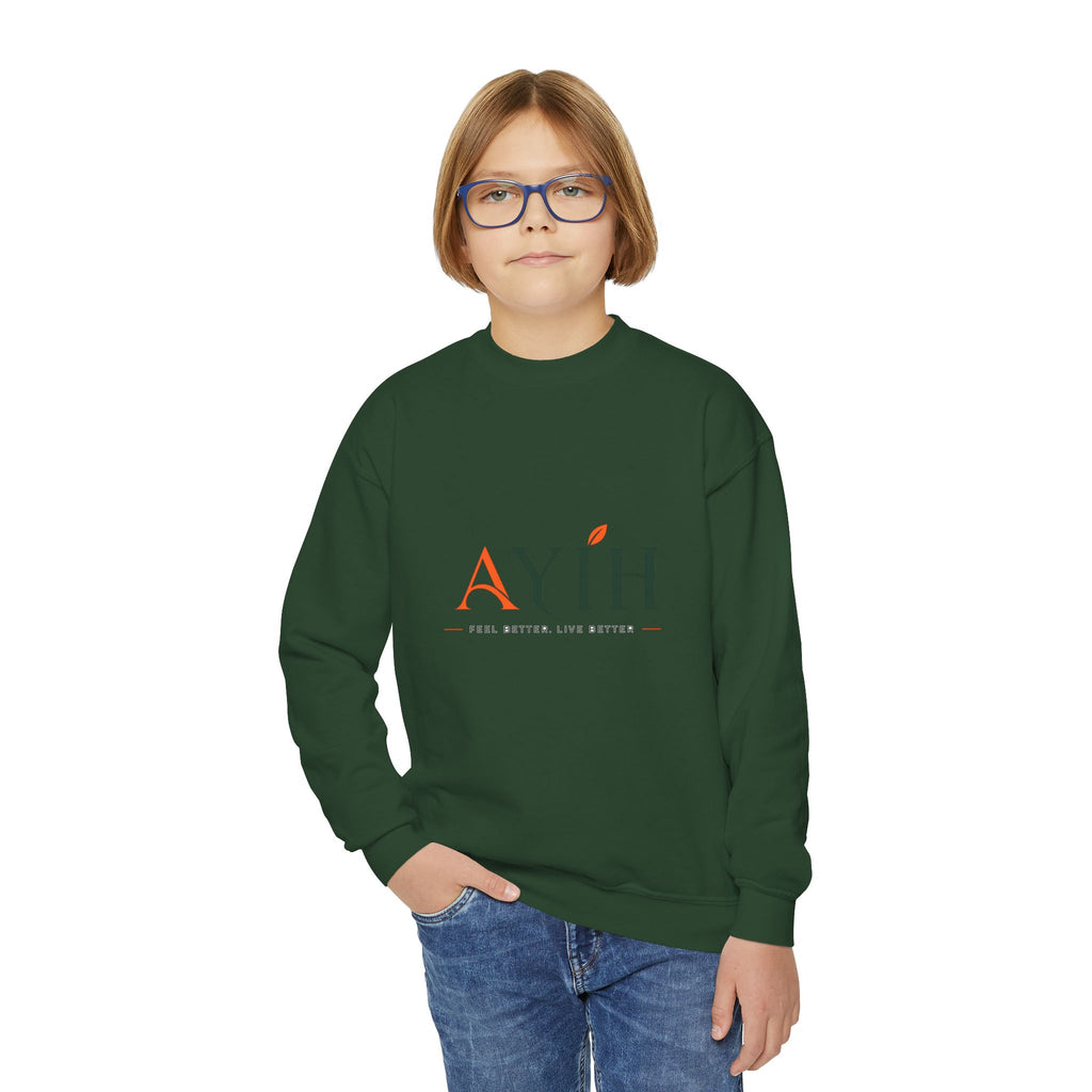 Big Kids Crewneck Sweatshirt — AYÍH Logo Pullover (Unisex)