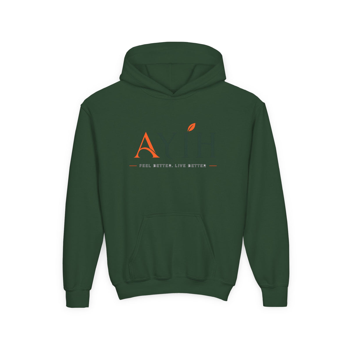 AYIH Logo Hoodie — Kids Unisex Pullover Sweatshirt, Minimal Lifestyle Graphic