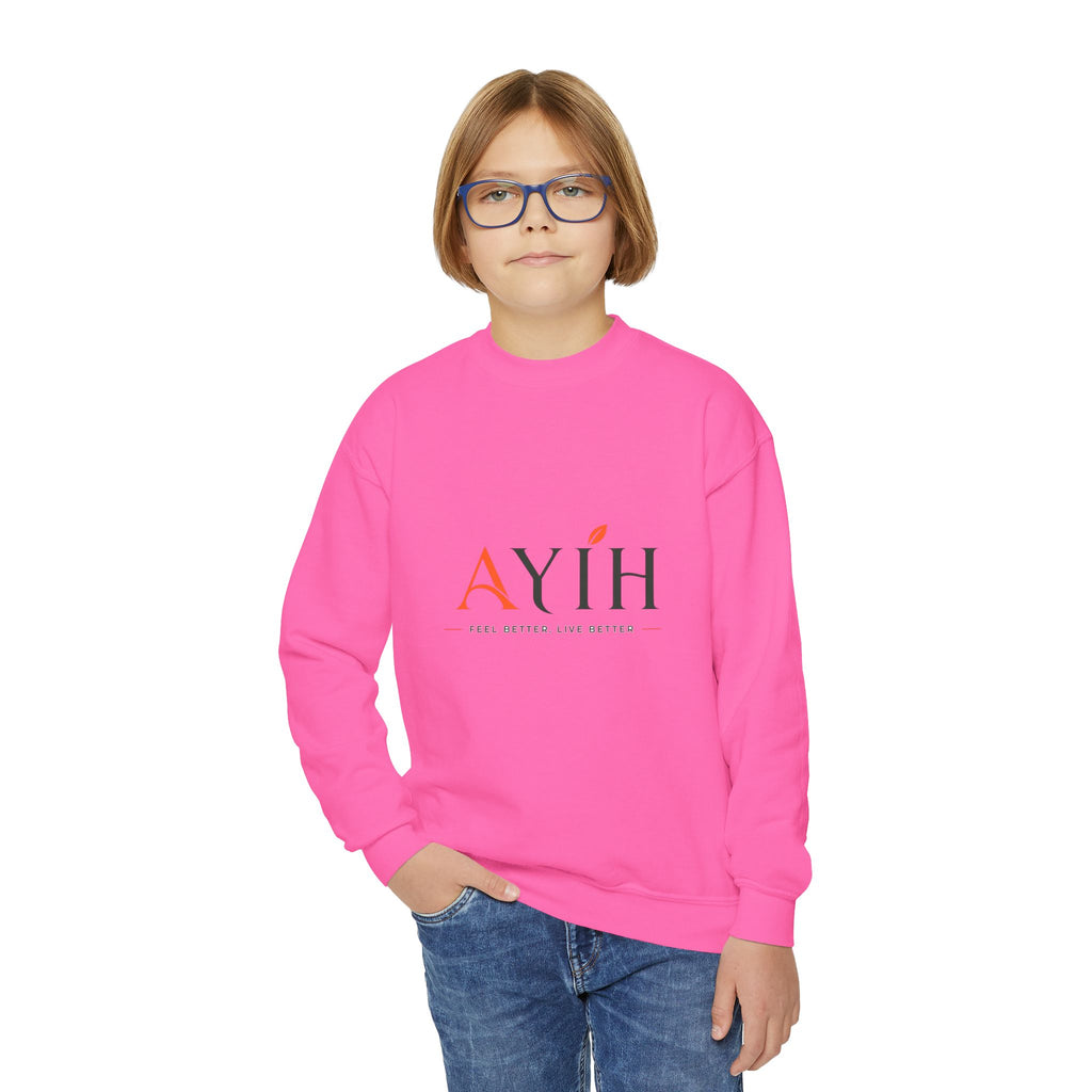 Big Kids Crewneck Sweatshirt — AYÍH Logo Pullover (Unisex)