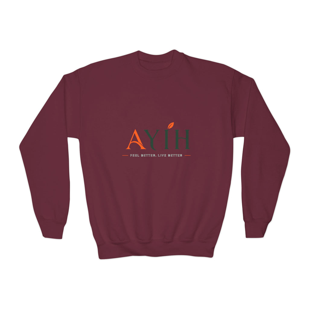 Big Kids Crewneck Sweatshirt — AYÍH Logo Pullover (Unisex)