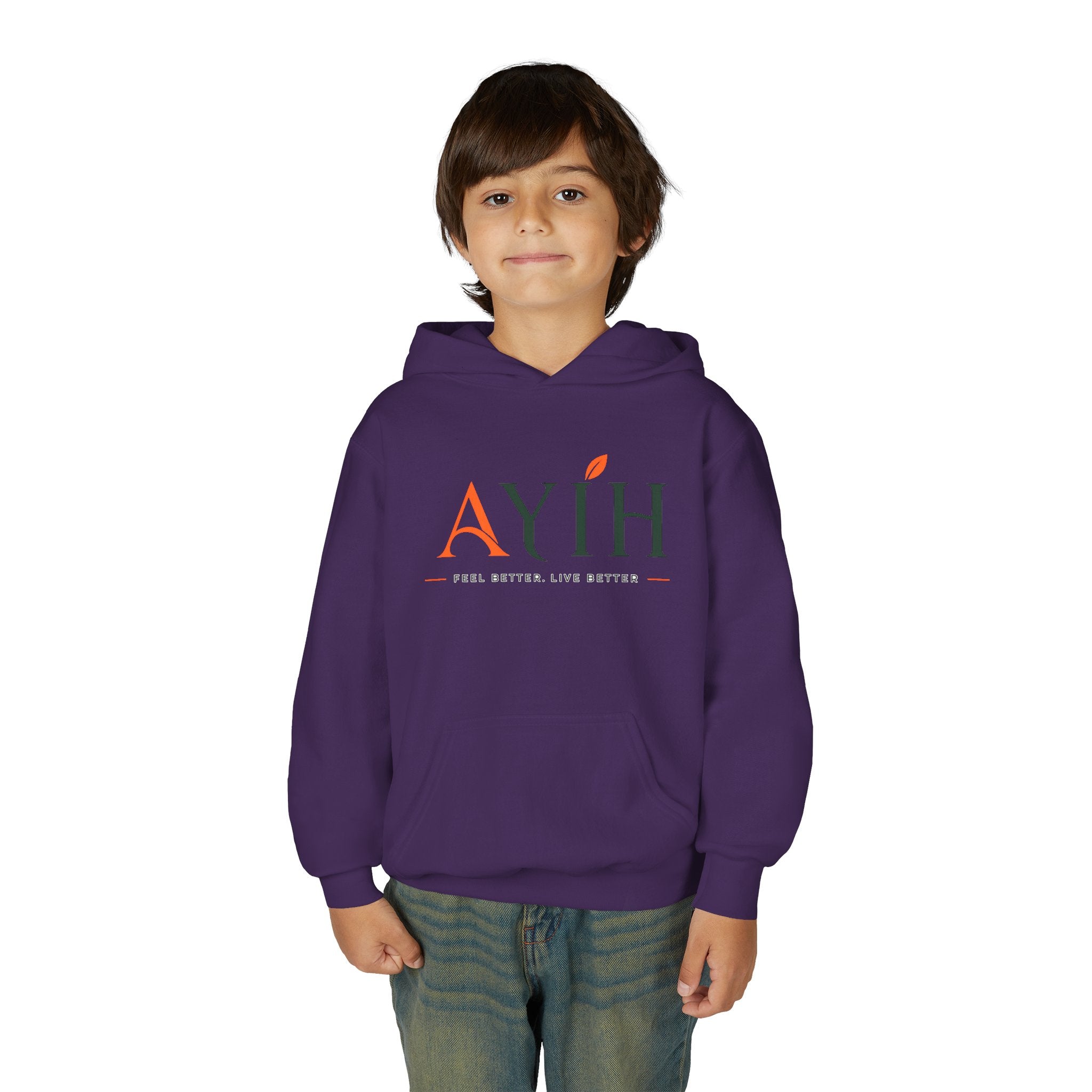 AYIH Logo Hoodie — Kids Unisex Pullover Sweatshirt, Minimal Lifestyle Graphic