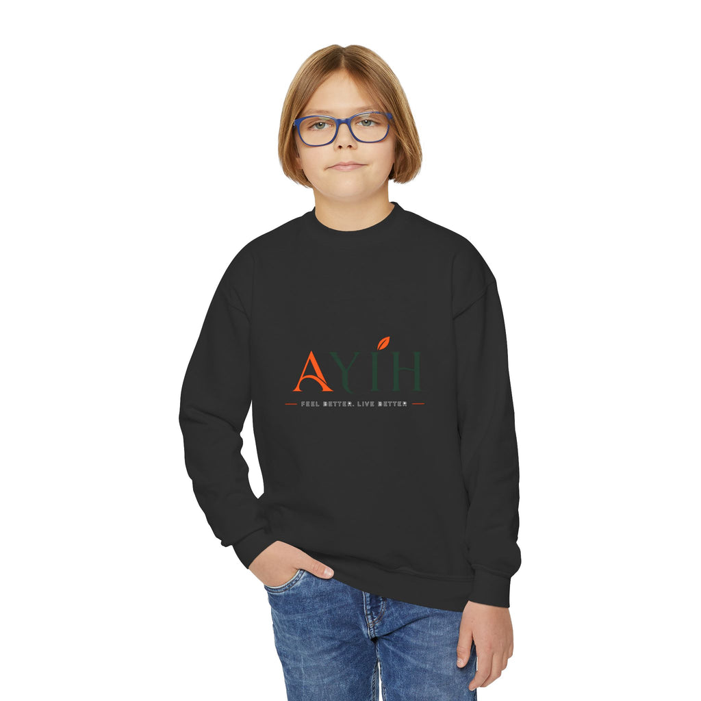 Big Kids Crewneck Sweatshirt — AYÍH Logo Pullover (Unisex)
