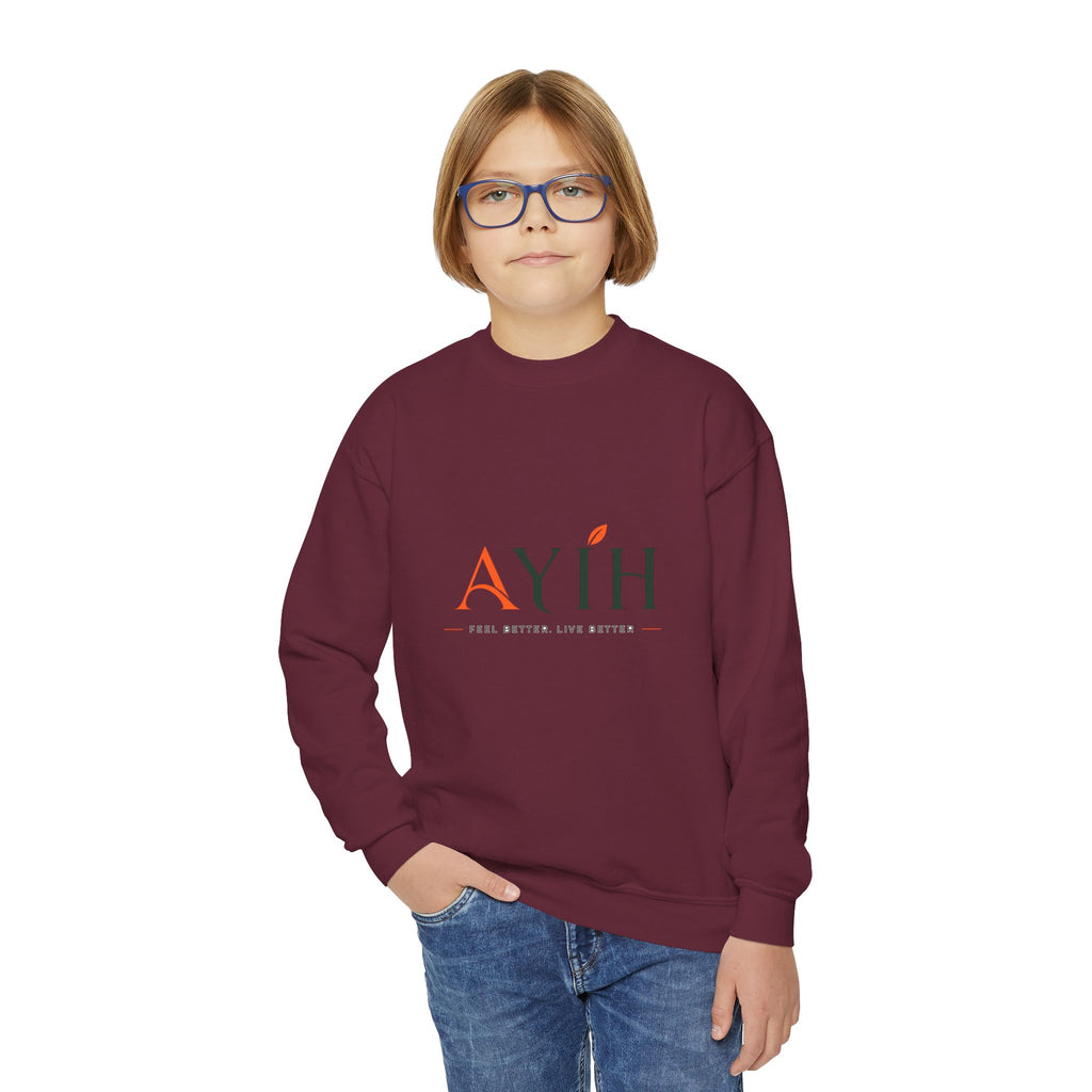 Big Kids Crewneck Sweatshirt — AYÍH Logo Pullover (Unisex)