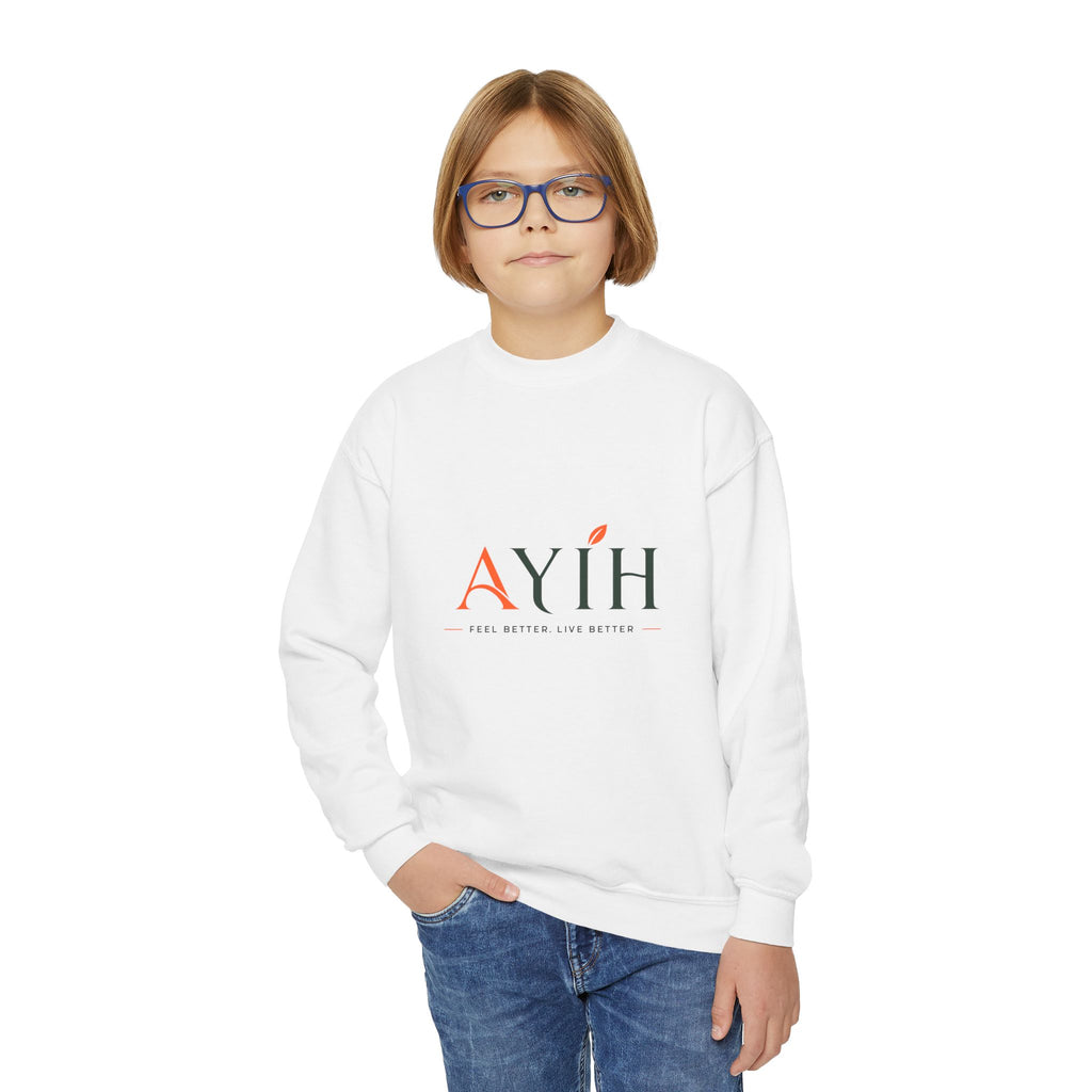 Big Kids Crewneck Sweatshirt — AYÍH Logo Pullover (Unisex)
