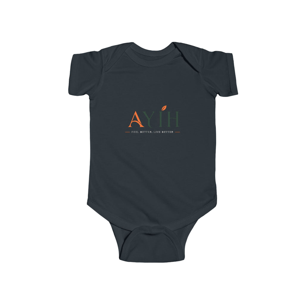 Infant Bodysuit with 'A' Logo & AYÍH Text – Baby Onesie