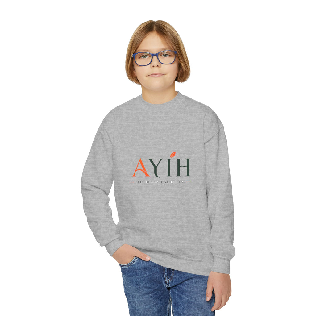 Big Kids Crewneck Sweatshirt — AYÍH Logo Pullover (Unisex)