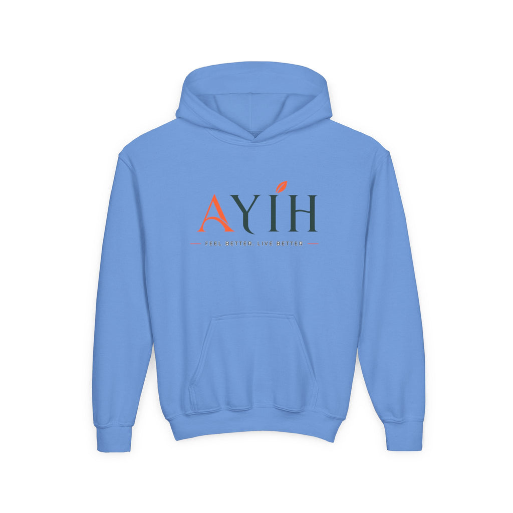 AYIH Logo Hoodie — Kids Unisex Pullover Sweatshirt, Minimal Lifestyle Graphic
