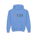 AYIH Logo Hoodie — Kids Unisex Pullover Sweatshirt, Minimal Lifestyle Graphic