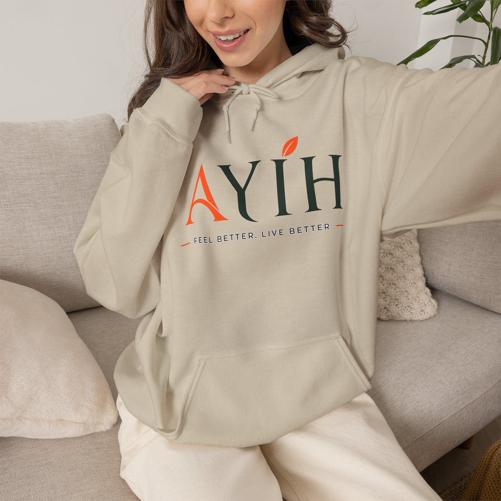 Adult AYIH Logo Hoodie — Feel Better, Live Better Branded Pullover